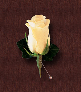 White Rose and Ivy Boutonniere