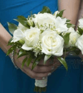 White velvet Bride's maid bouquet
